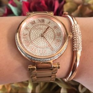MK rose gold watch